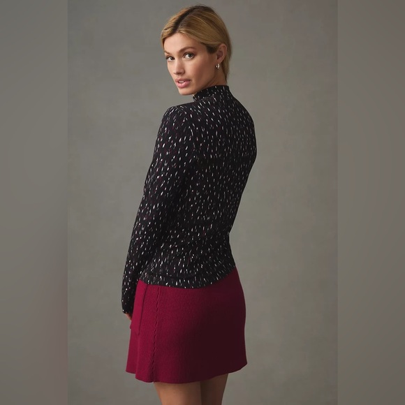 Anthropologie Scotch & Soda Printed Turtleneck Long Sleeve Top - Picture 2 of 11